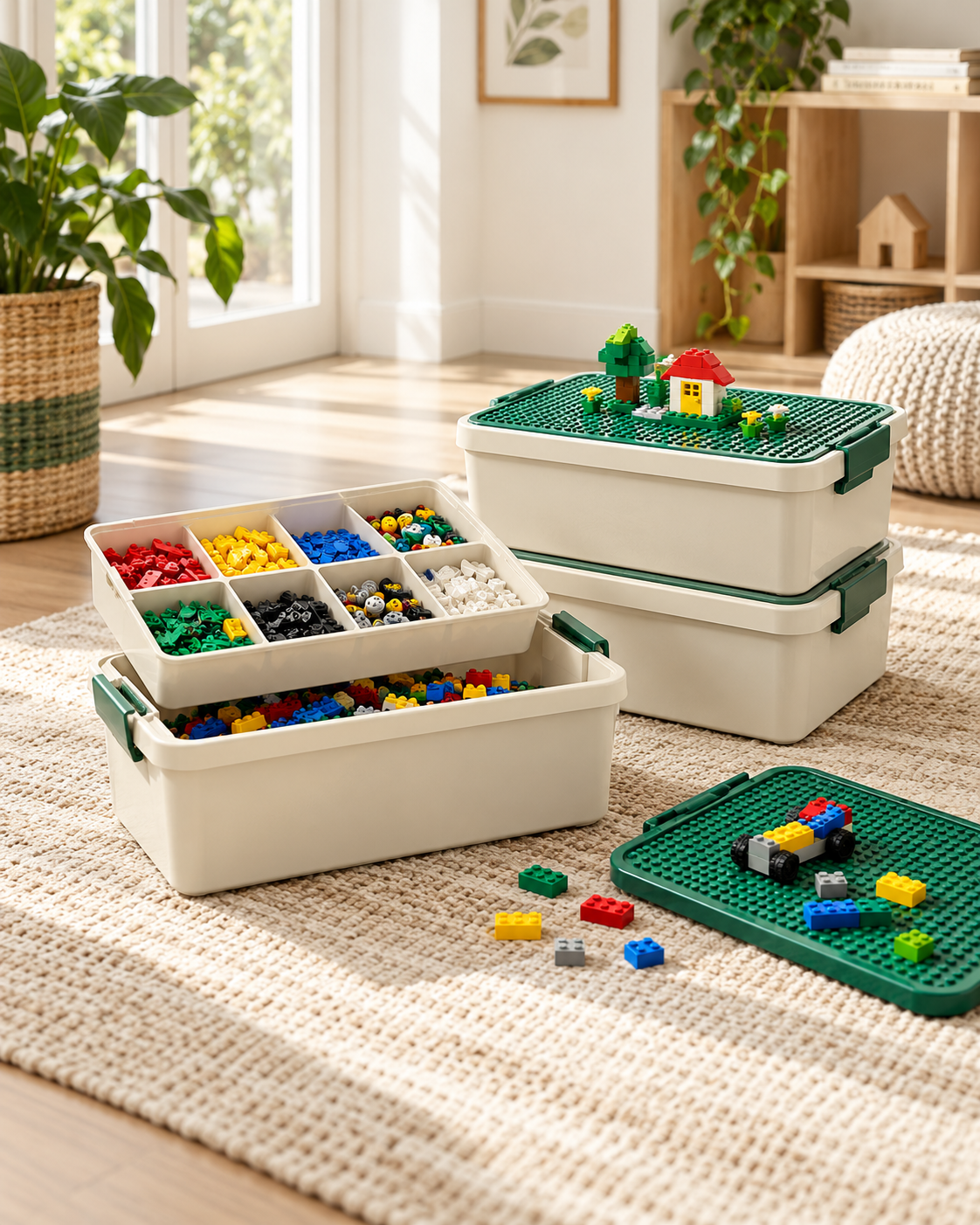 Welche LEGO-Aufbewahrungsbox ist sinnvoll: mit Fächern, Einsatz oder Bauplatte?