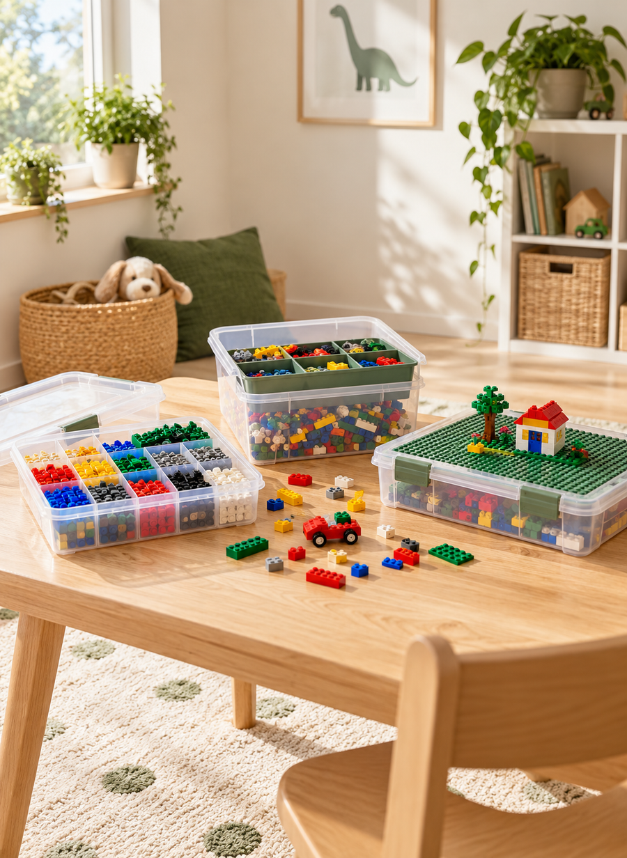 Welche LEGO-Aufbewahrungsbox ist sinnvoll: mit Fächern, Einsatz oder Bauplatte?