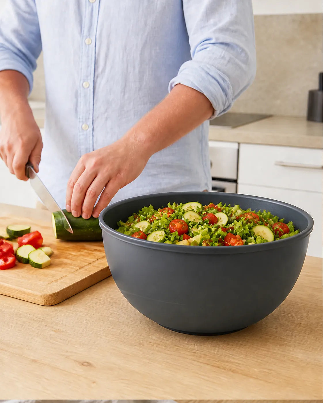 135oz Plastik-Salatschüsseln – 3er-Pack große Servierschüsseln