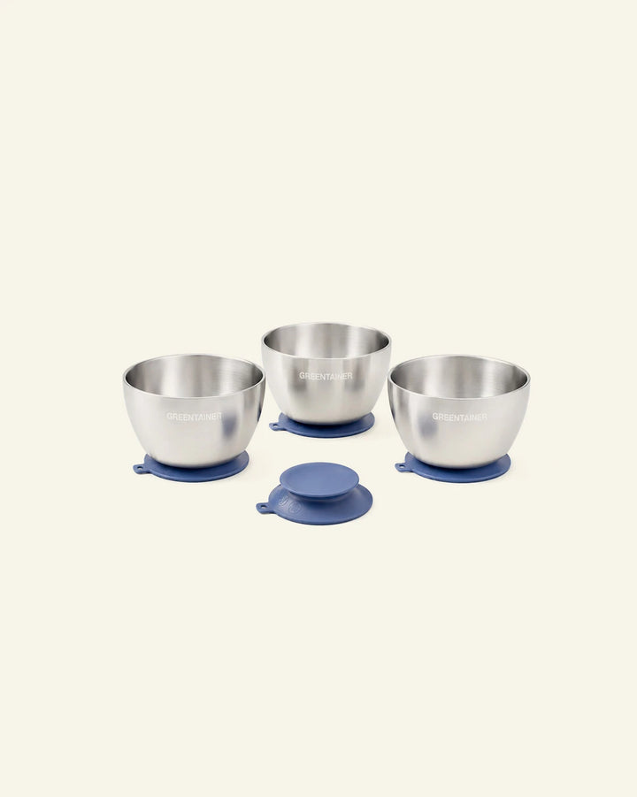 Double-Wall Baby Bowls with Suction – Set of 3