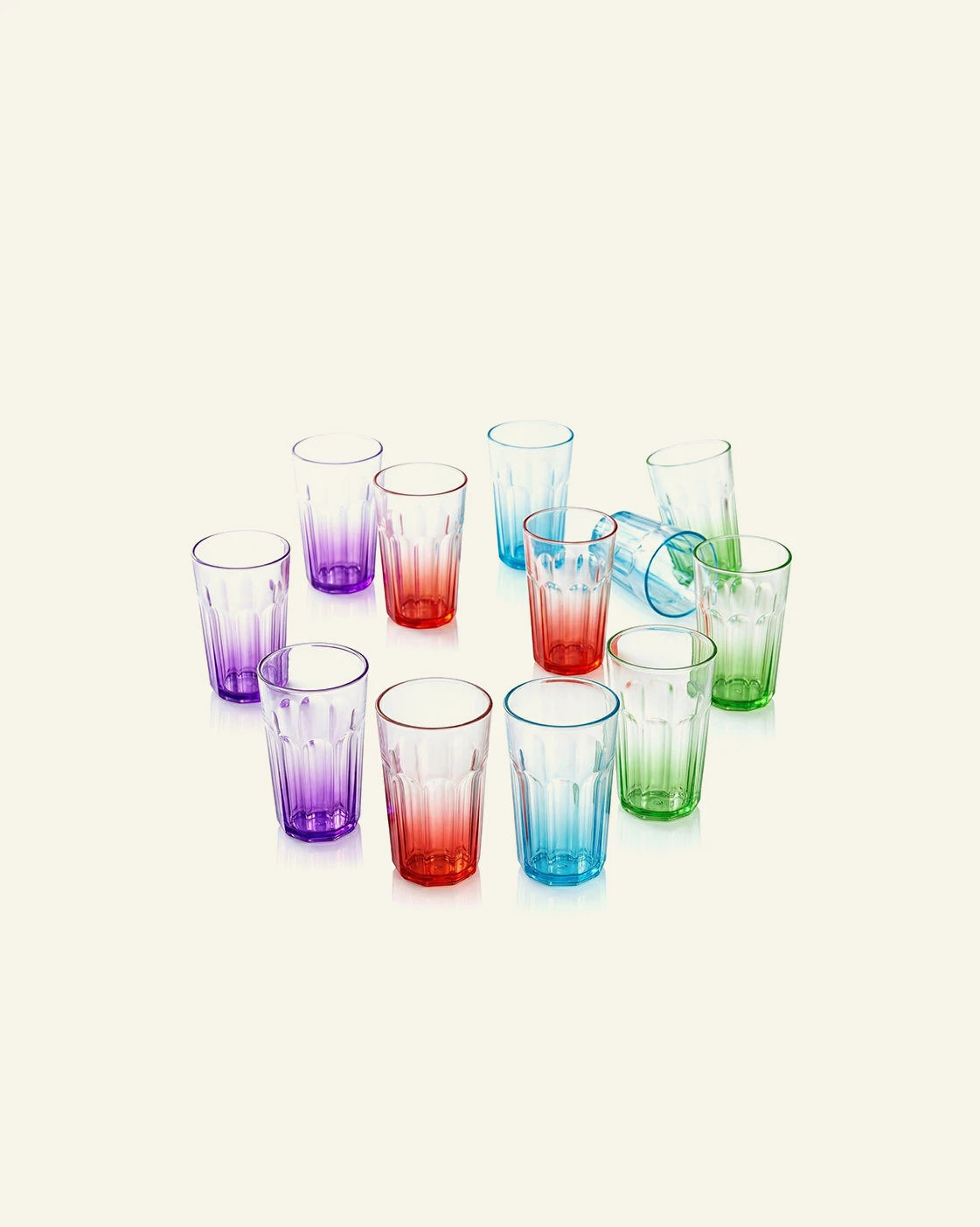 Gerippte Glasbecher – 6er-Set