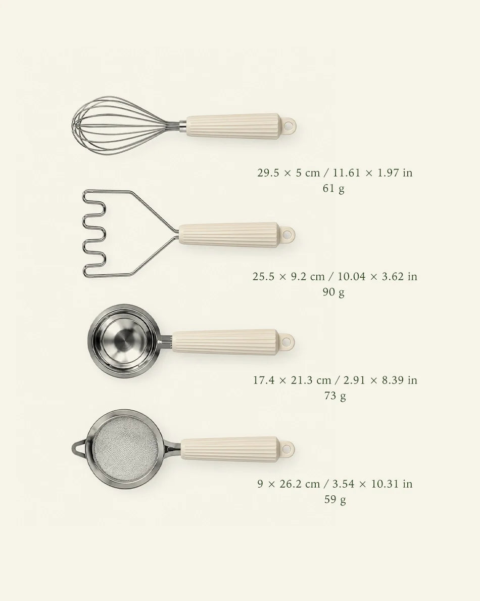 4-Piece Baking Tool Set - dimensions