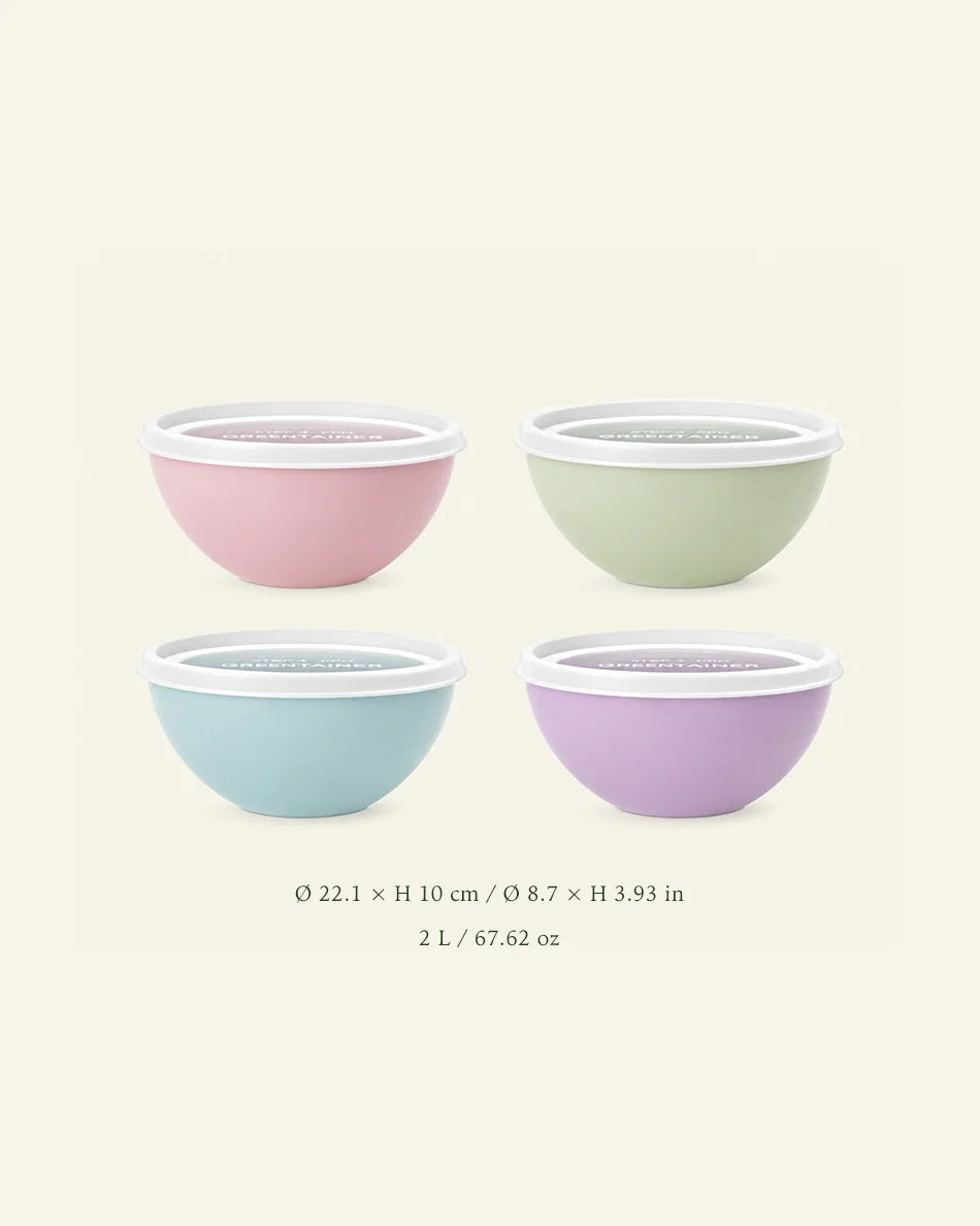 Large Plastic Serving Bowls with Lids Set of 4 - dimensions