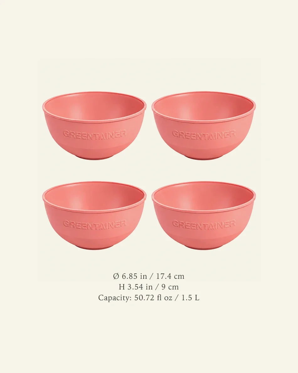 50 Oz Unbreakable Cereal Bowls - Set of 4, Deep and Heat Resistant - dimensions