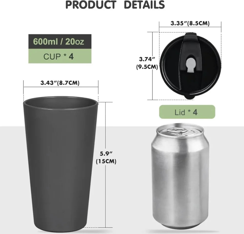 Unbreakable Plastic Cups – Set of 4