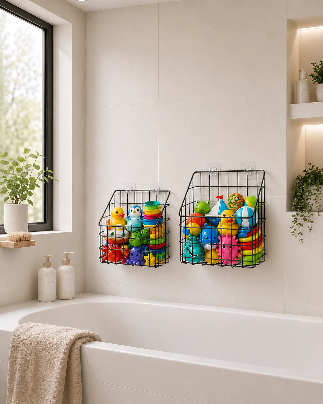 Drahtkorb zur Aufbewahrung von Badespielzeug, Frosch-Design – Greentainer