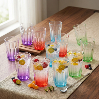 Plastic Drinking Water Glasses Set