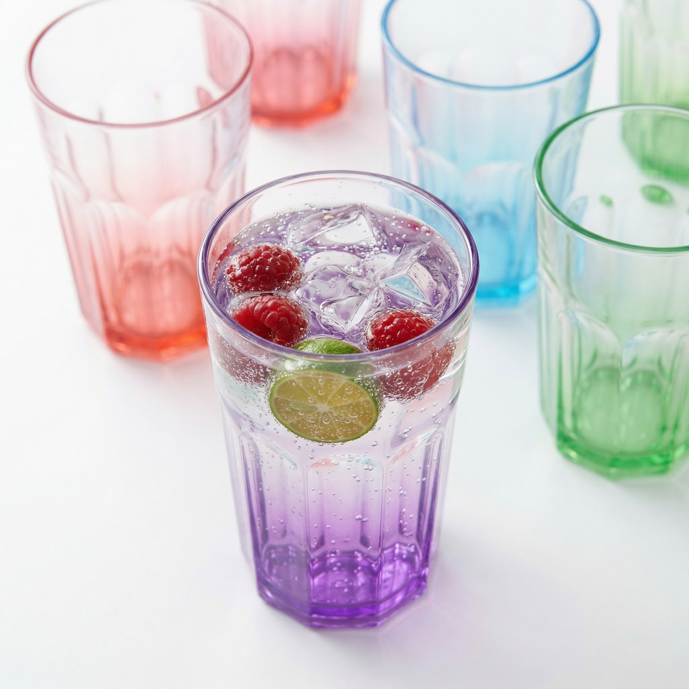 Gerippte Glasbecher – 6er-Set