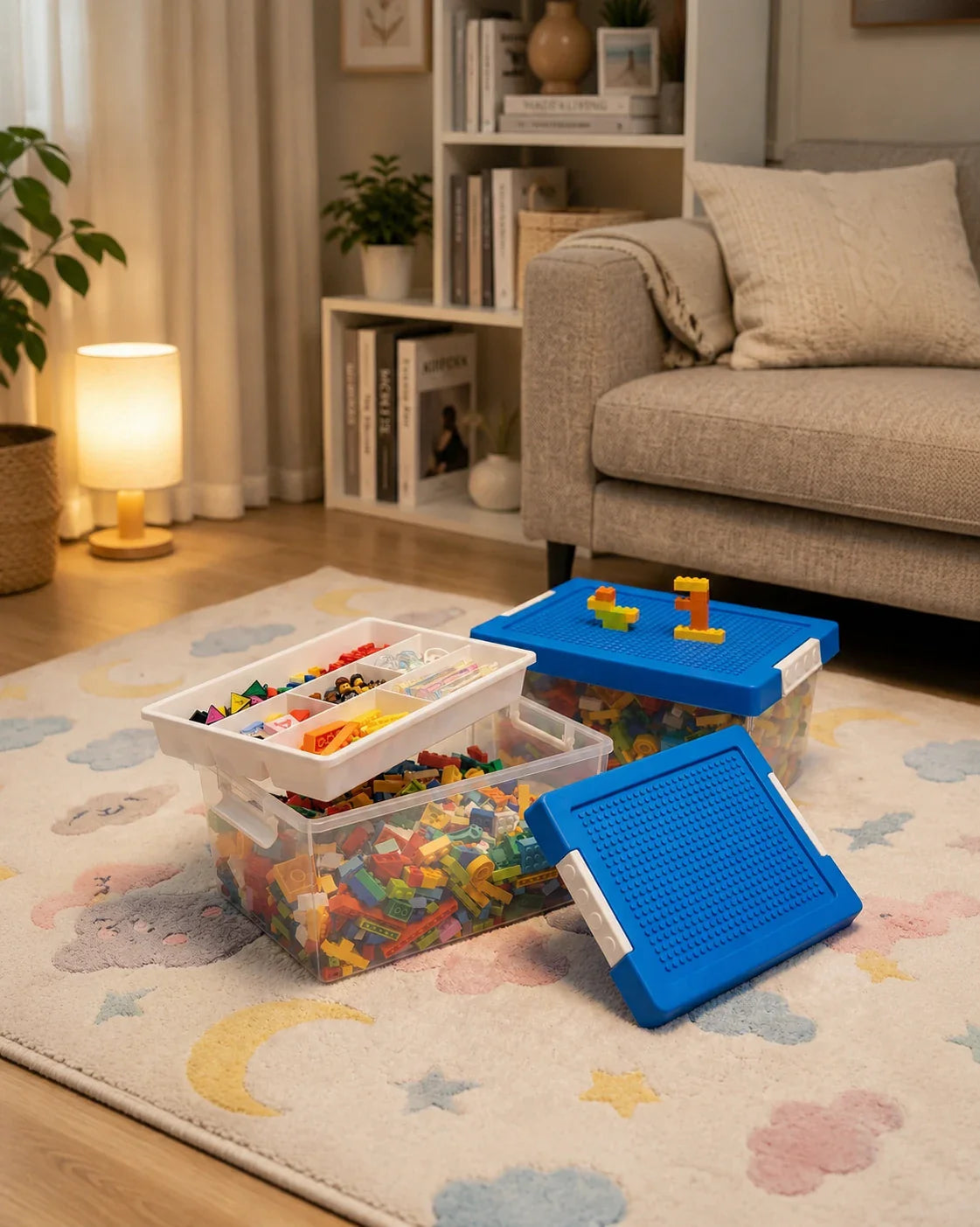 Lego Storage Bin with Removable Tray