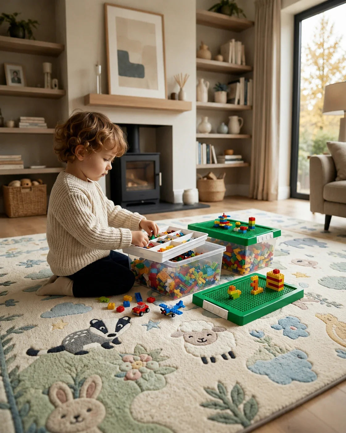 Lego Storage Bin with Removable Tray