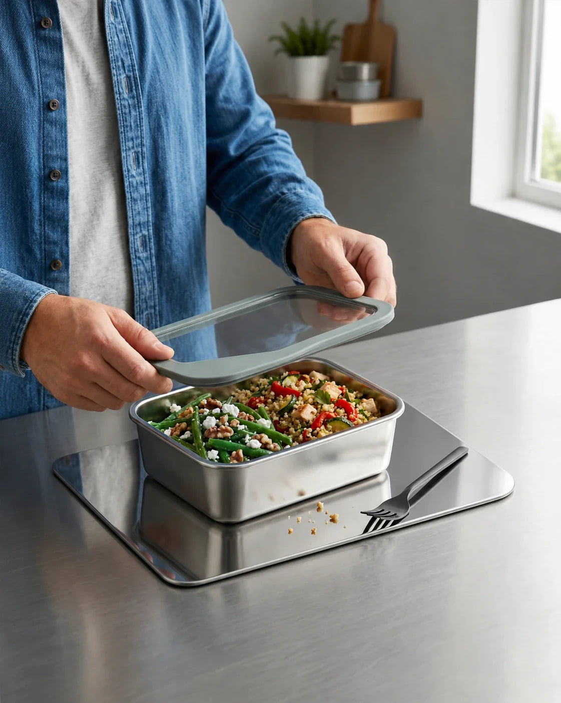 Stainless Steel Snack Containers – 3 Pack Fresh Food Anywhere You Go
