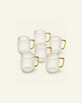 Glass Mugs with Handle - Set of 6