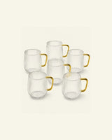 Glass Mugs with Handle - Set of 6