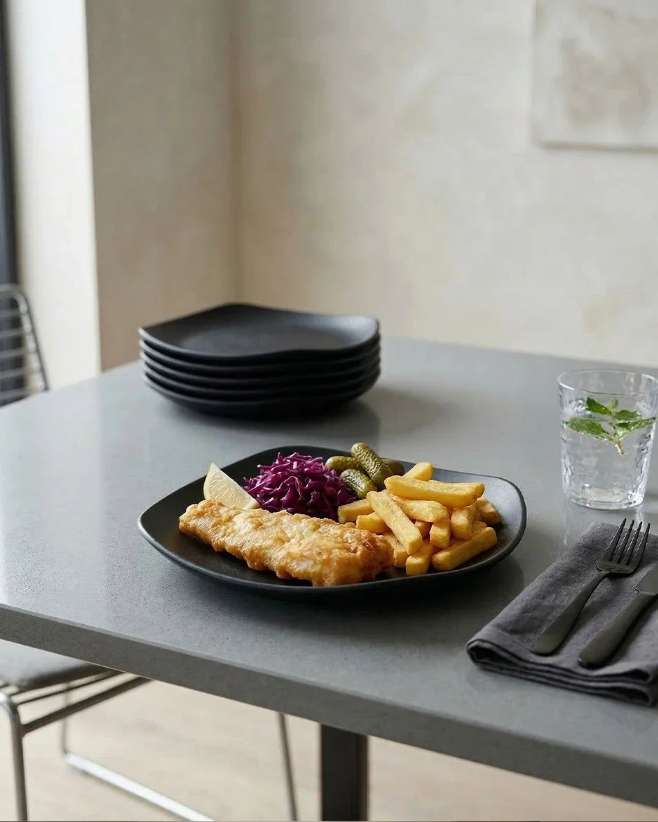 Matte Steingutschalen, 19,5 cm, 6er-Set