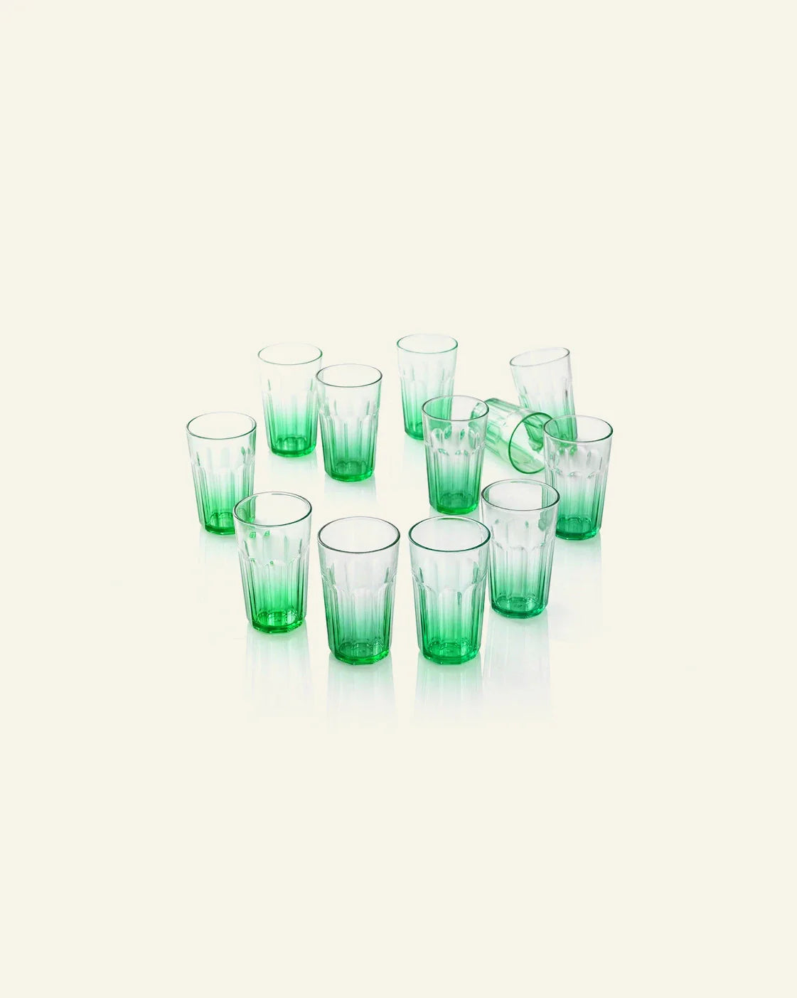 Ribbed Glass Tumblers Set of 6 – Heavy Duty Drinking Glasses | Greentainer