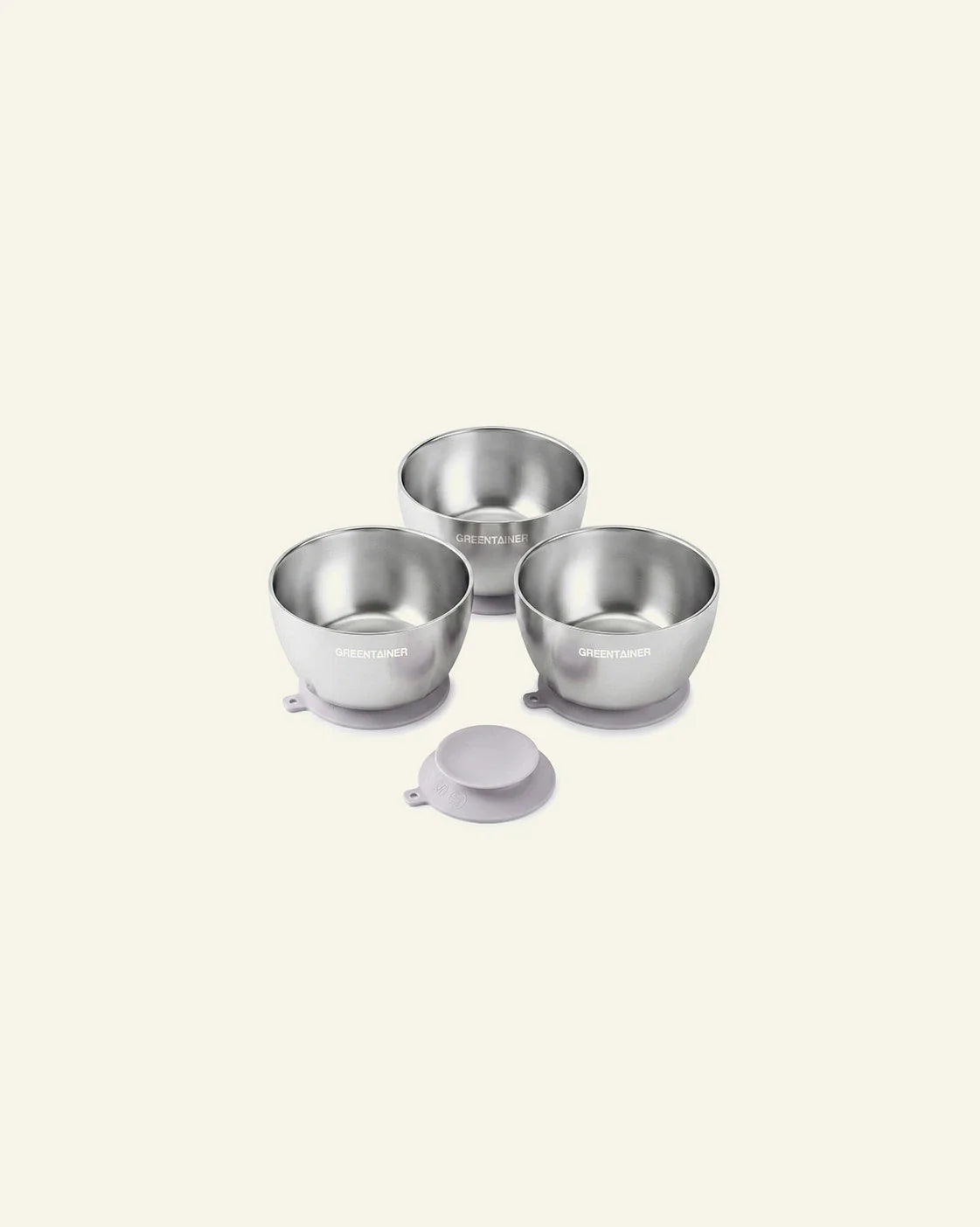 Doppelwandige Babyschalen mit Saugnapf – 3er-Set | Edelstahl