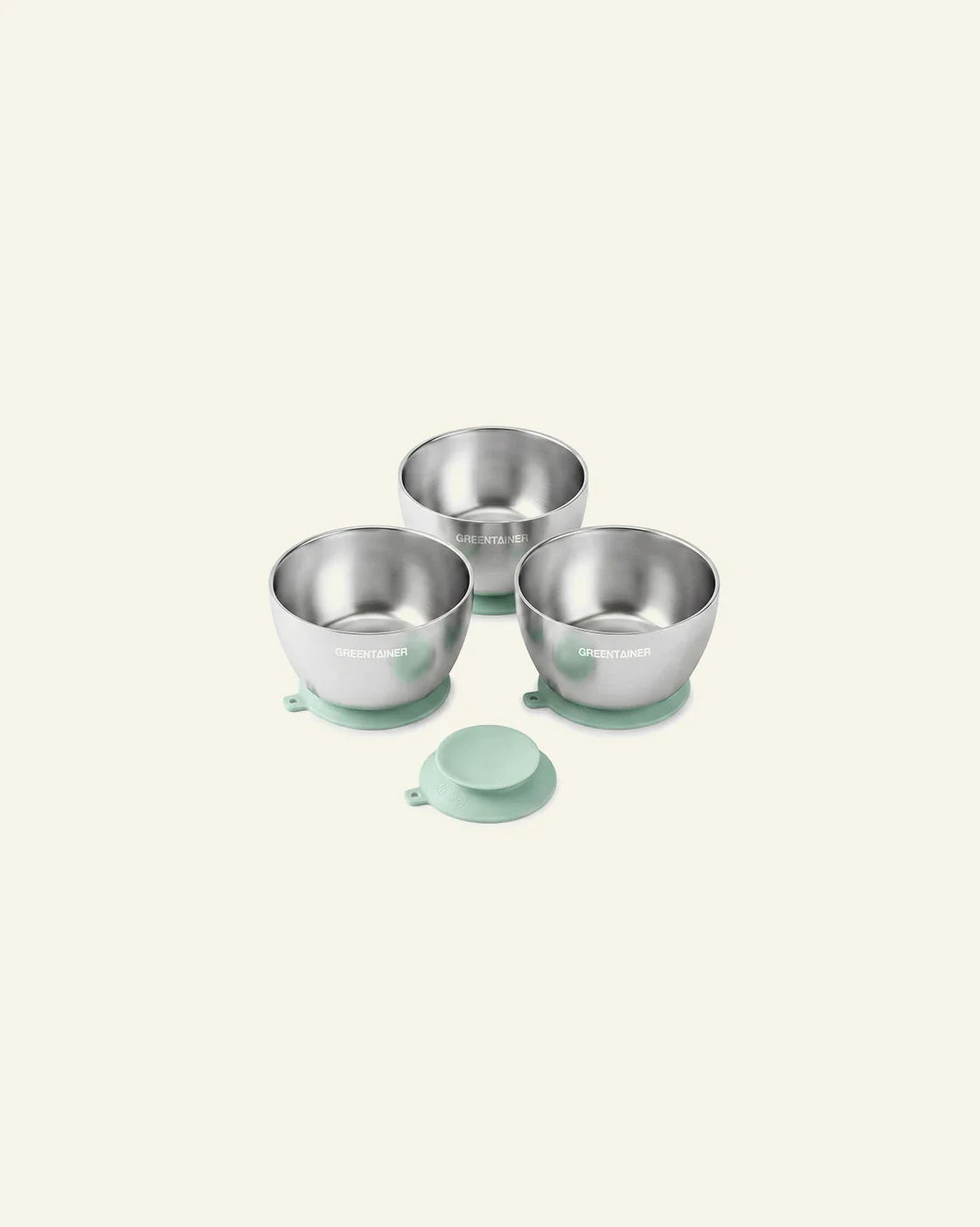 Doppelwandige Babyschalen mit Saugnapf – 3er-Set | Edelstahl