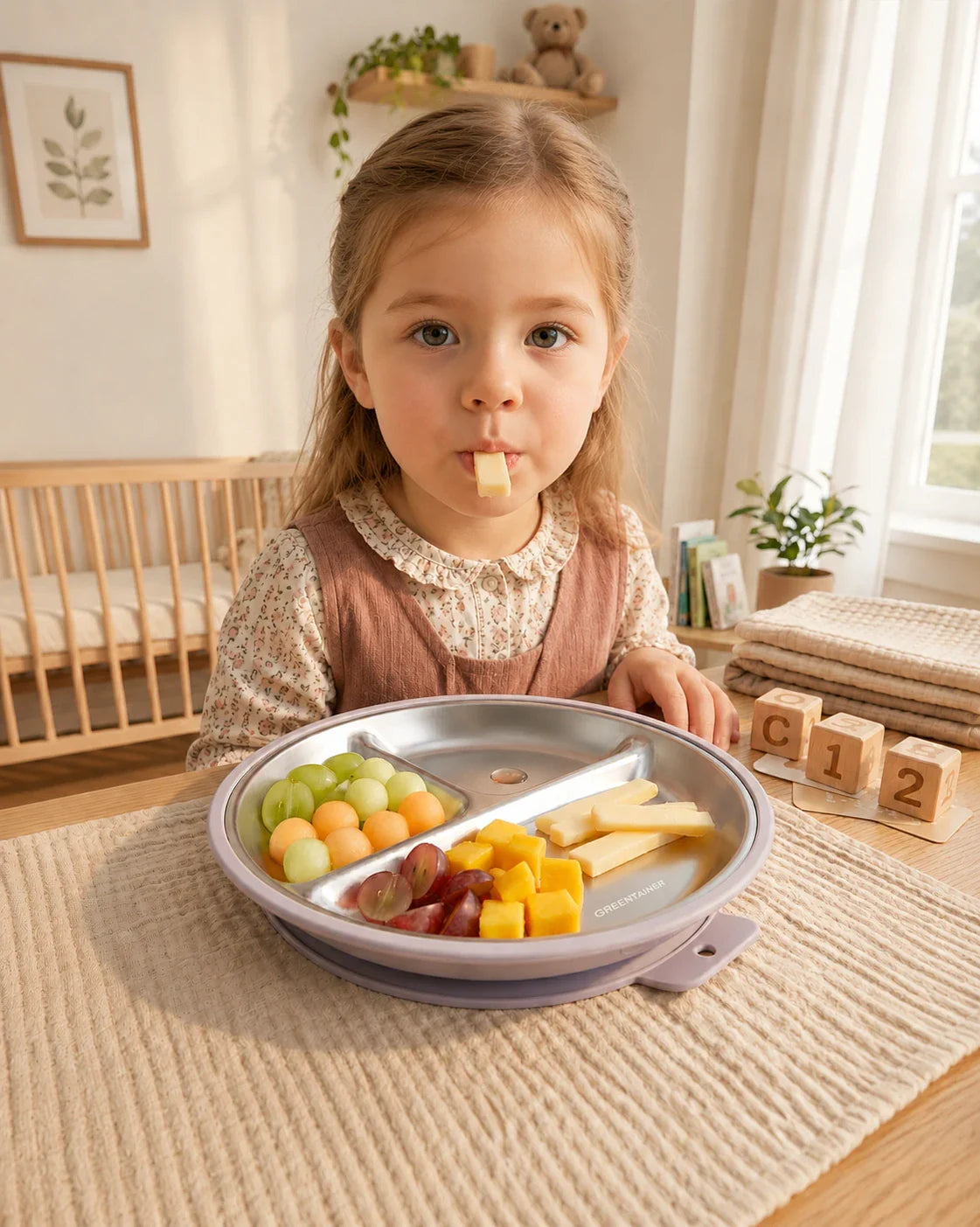 Kids Divided Plates with Suction – Set of 3 BPA-Free Toddler Plates