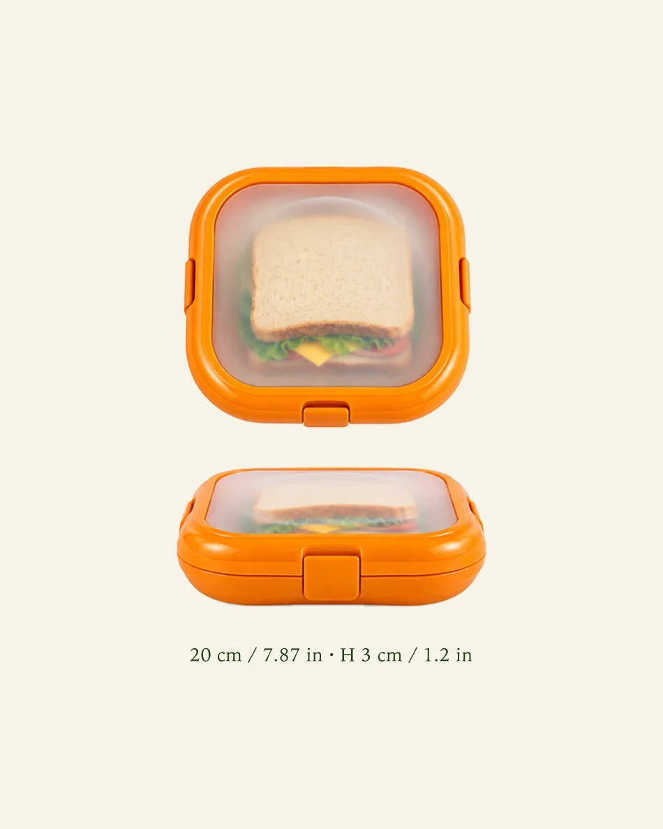 Airtight Food Storage Container Square Sandwich and Fruit Keeper - dimensions