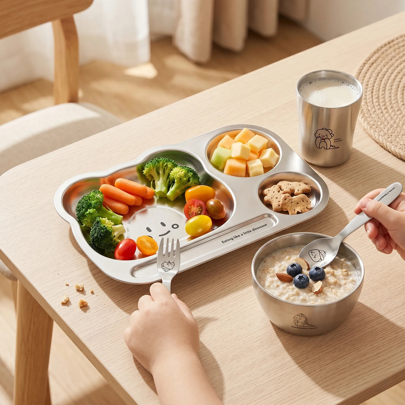 Kids Stainless Steel Dinnerware Set
