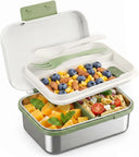 Stainless Steel Bento Box with Fork & Spoon, 2-Layer