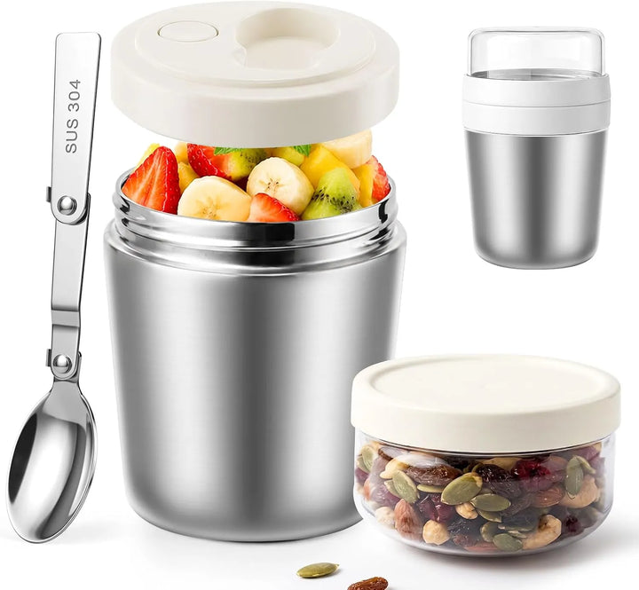 Overnight Oats Container with Lid and Spoon, 26 oz (18+8)