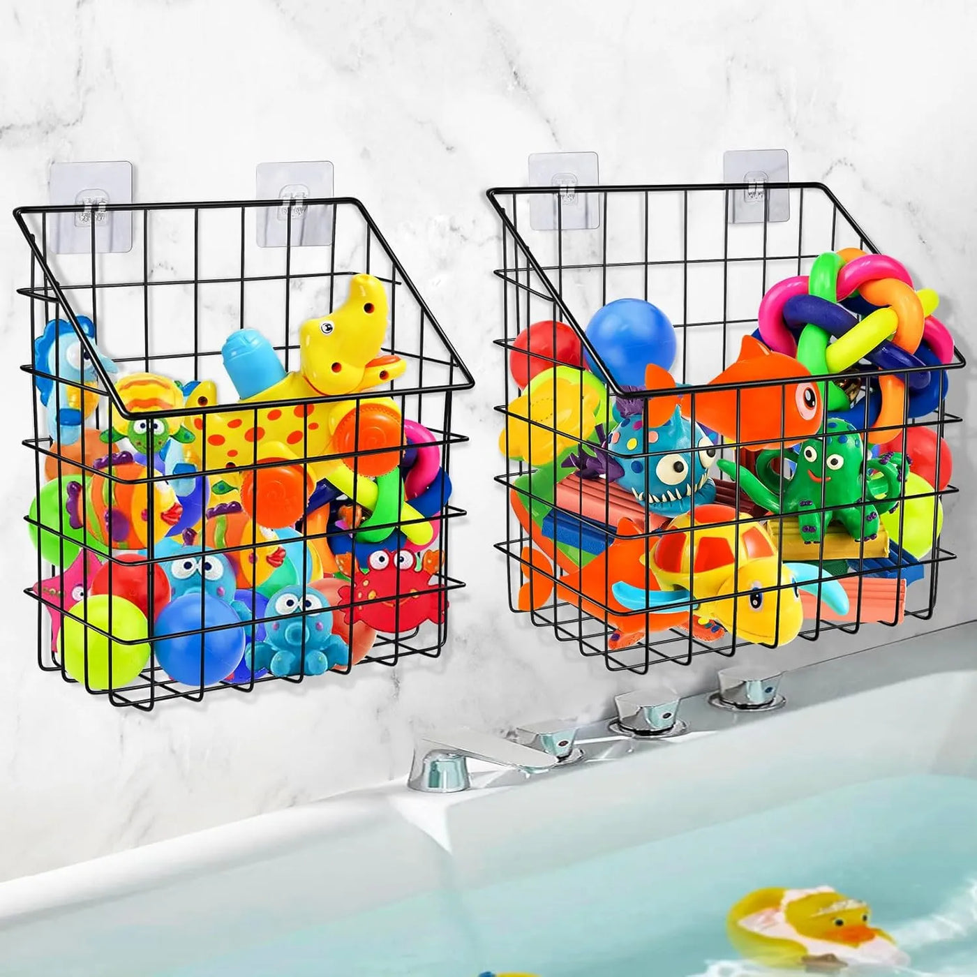 2 Pack Bath Toy Storage Organizer, Large Rustproof Metal Wire Basket