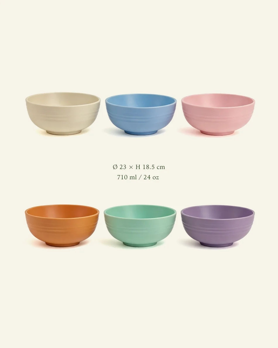 Plastic Cereal Bowls with Lids Set of 6 - dimensions