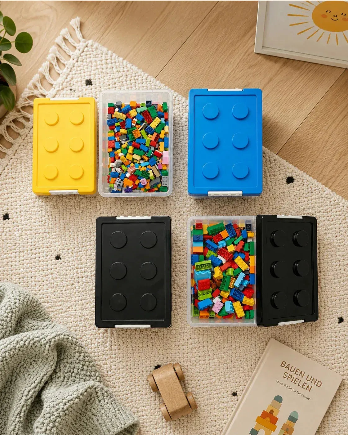 Lego Aufbewahrungsboxen mit Grundplatten-Deckeln – 2er-Set