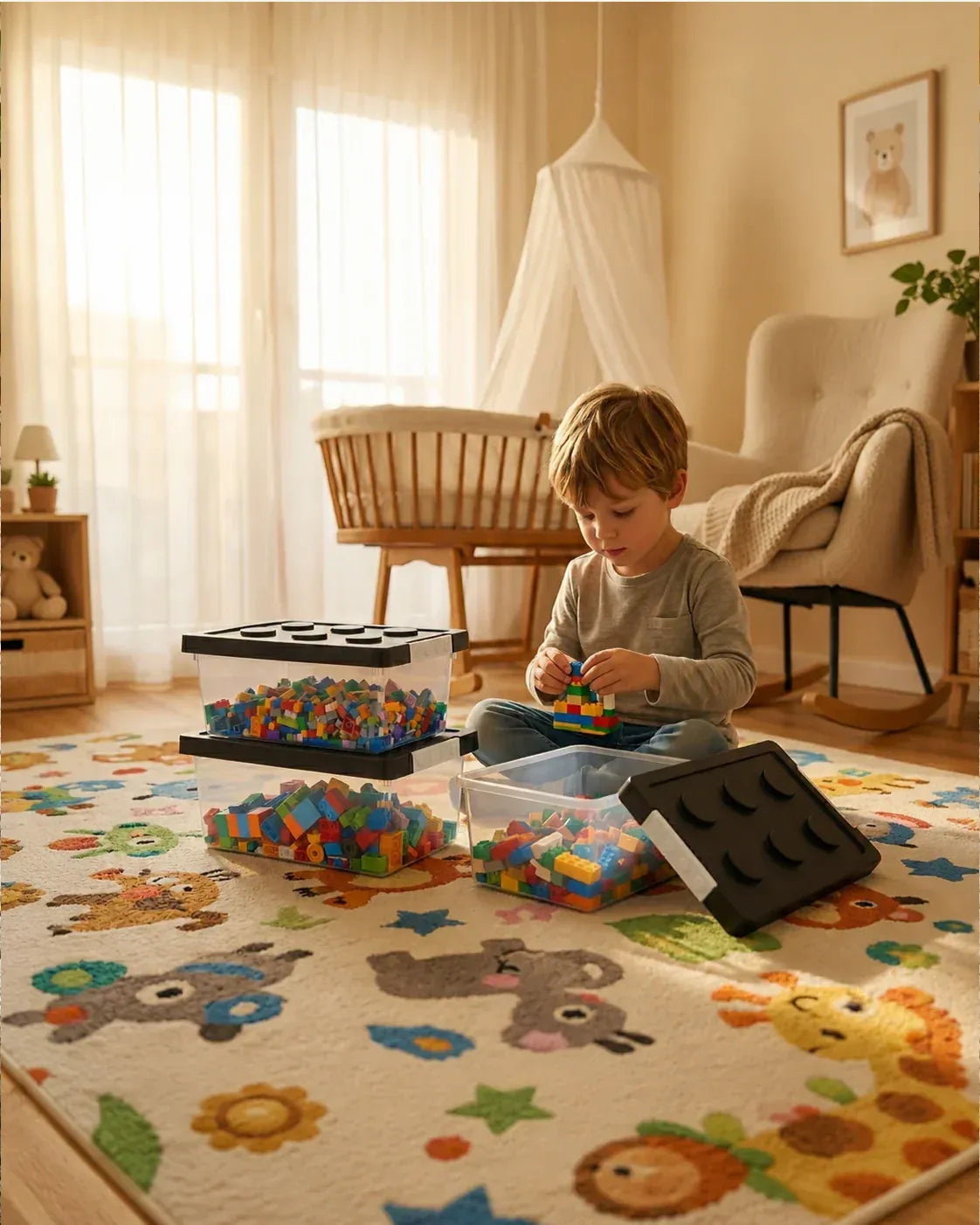 Lego Aufbewahrungsboxen mit Grundplatten-Deckeln – 2er-Set
