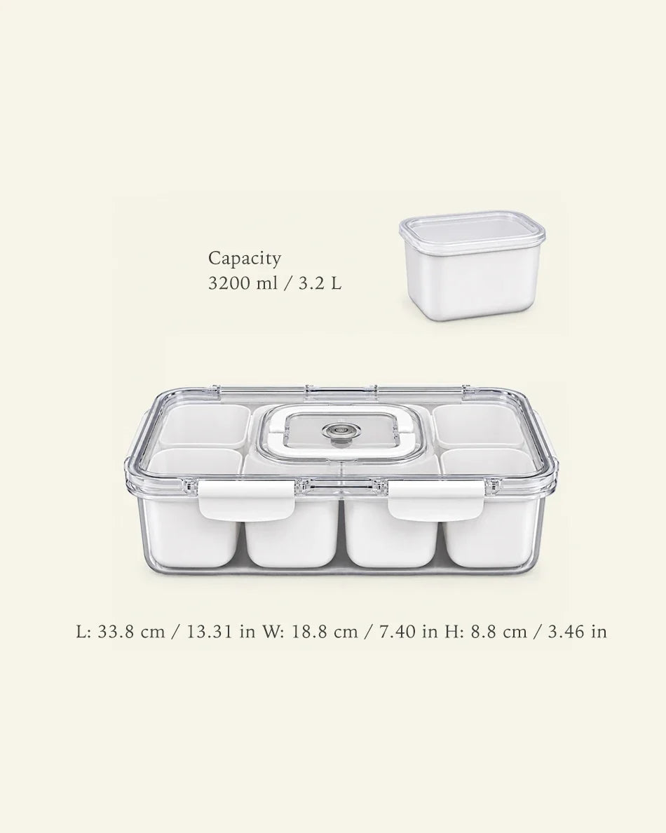 Lunch Box, White - dimensions