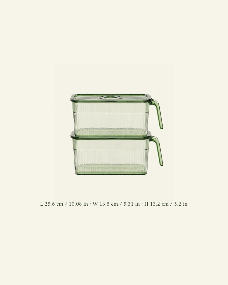 5L Produce Storage Container with Colander and Airtight Lid - dimensions