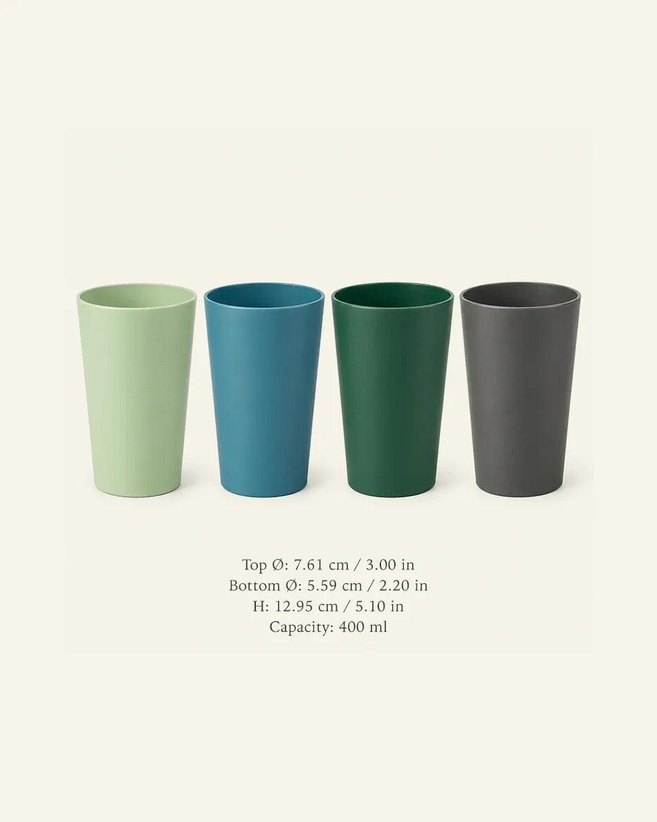 Ribbed Plastic Tumbler - dimensions