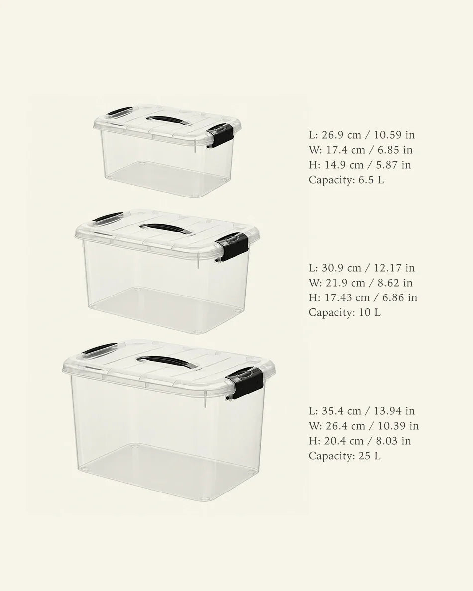 Stackable Storage Bins with Lids, 8-Piece Set - dimensions
