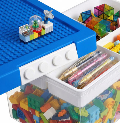 Stackable Toy Storage Bins With Baseplate Lids