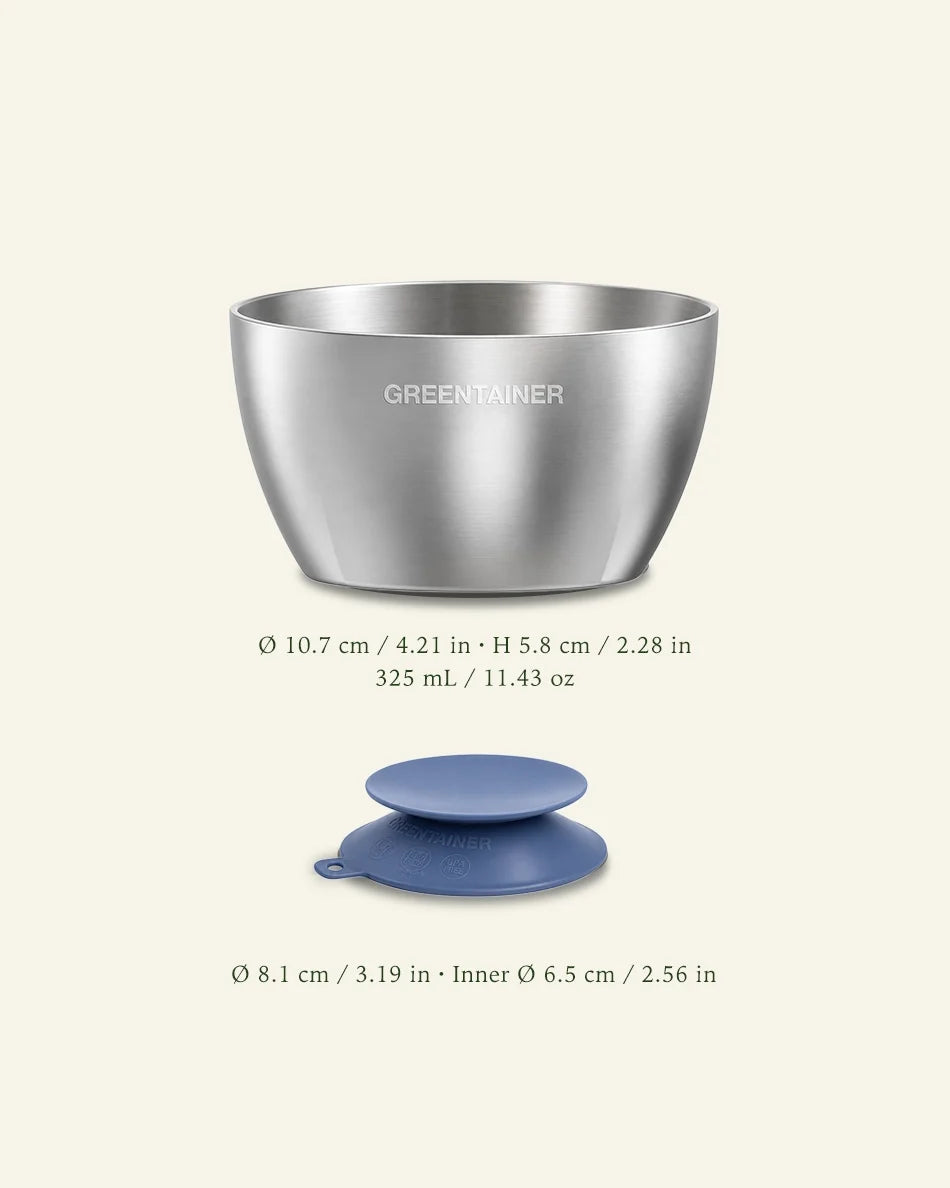 Double-Wall Baby Bowls with Suction Set of 3 - dimensions