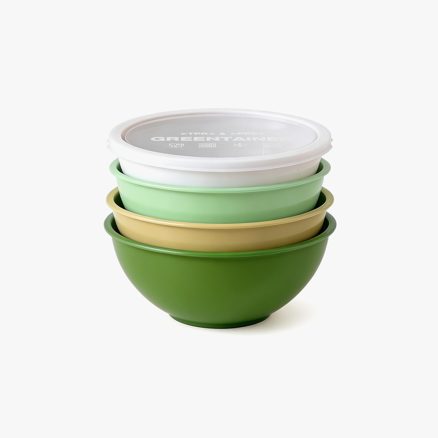 Large Plastic Serving Bowls with Lids – Set of 4